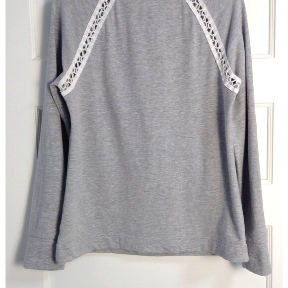 Lilly Pulitzer Skipper Popover Sweater Wn M Gray 1/4 Zip Pullover Stretch Preppy - Picture 6 of 9